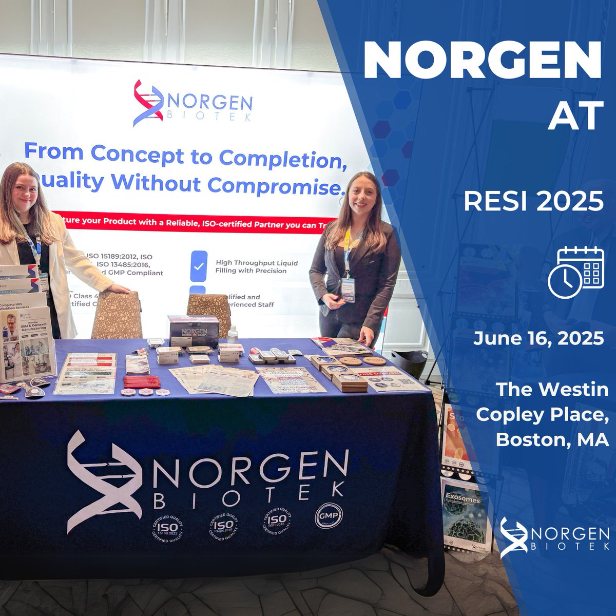 NorgenBiotek's tweet photo. We’re live at the RESI Conference in Boston! 🔬 Visit us at Westin Copley Place to see how our OEM and contract-manufacturing services help biotech, medtech, diagnostics, and digital-health innovators. Let us help you build products in whatever format and quantity your study requires, produced in our ISO-certified labs.

Stop by our booth today and learn more about Norgen Services!

#RESIBoston #biotech #medtech #diagnostics #digitalhealth #lifesciences #OEM #contractmanufacturing