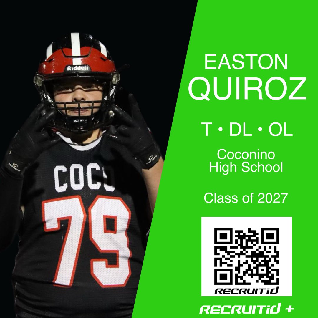 Welcome to RECRUITid+

We’re excited to welcome Easton Quiroz to the RECRUITid+ platform! A Class of 2027 tackle and lineman out of Coconino High School (AZ).

College Coaches — Don’t miss the chance to check out his RECRUITid. 

RECRUITid Link: recruitid.net/p/ZRFhoLWo/