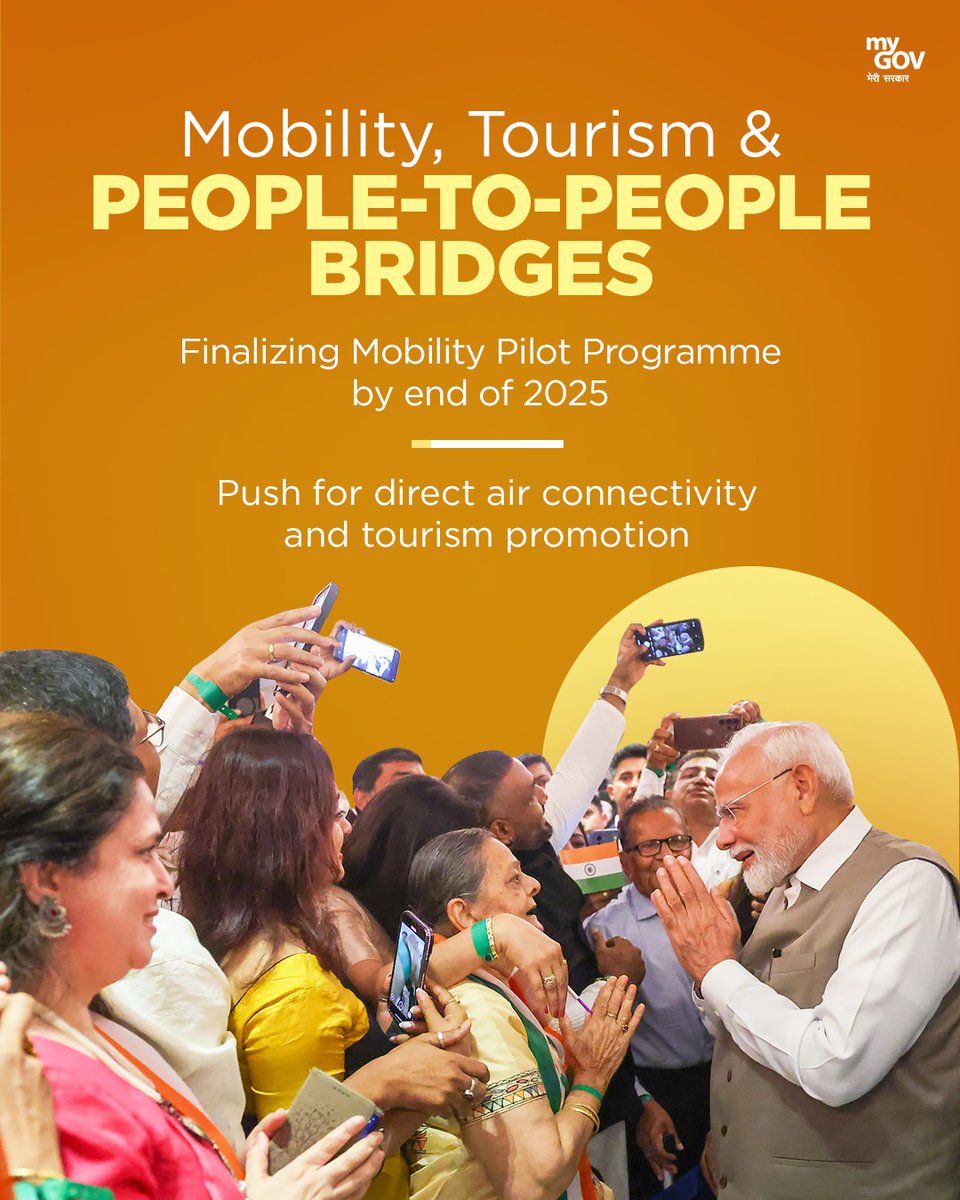 mygovindia's tweet image. India and Cyprus aim to finalize the Mobility Pilot Programme by end-2025.

Discussions also focused on boosting direct air connectivity and tourism—deepening people-to-people ties between the two nations.

#PMModiCyprusVisit