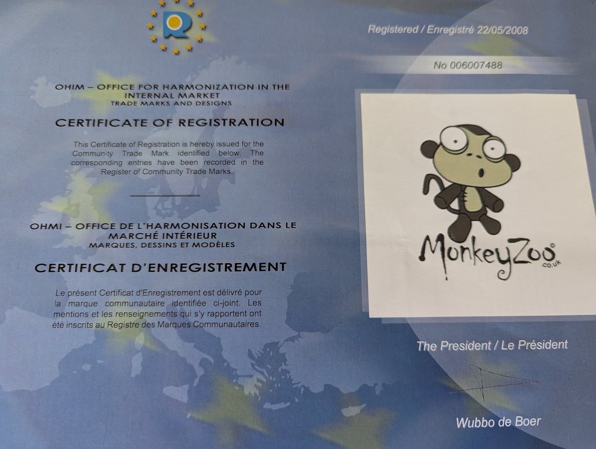 MonkeyZoo was first registered as a Trademark ™️ back in 2008 🫡 

17 years ago 🤯

We got history 🐵

MonkeyZoo™️