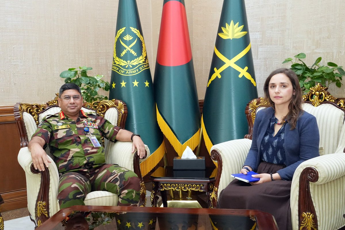 BDArmyOfficial's tweet image. WGEID Vice Chairperson's Call on with Chief of Army Staff
Dhaka, 16 June 2025 (Monday): Grażyna Baranowska, Vice-Chairperson of the United Nations Working Group on Enforced or Involuntary Disappearances (WGEID), led a delegation on a courtesy call on to the Chief of Army Staff…