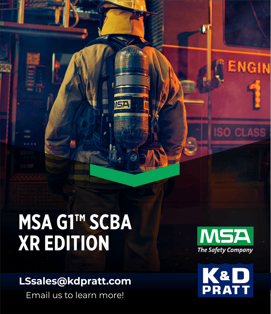 K&D Pratt Group Inc. (@kdprattgroupinc) on Twitter photo Gear Up with the MSA G1 SCBA XR Edition
This isn't just an SCBA, it's a powerhouse of smart technology built to keep crews safer and more connected than ever before.
Reach out to LSsales@kdpratt.com to learn more or request a demo today! Gear Up with the MSA G1 SCBA XR Edition
This isn't just an SCBA, it's a powerhouse of smart technology built to keep crews safer and more connected than ever before.
Reach out to LSsales@kdpratt.com to learn more or request a demo today!