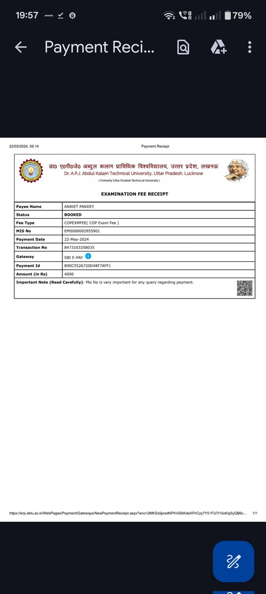 Aniket37191689's tweet photo. Dear, @aktu  I payed my exam fee 2 times but till now it has been 1 year I didn't get my refund Please help 
Name - Aniket Pandey 
Roll no - 2202151539003
Sem - 8 
Bank name - Punjab National Bank 
Account no - 1883200100000971
IFSC code -PUNB0188320
@AKTU_Lucknow @UPGovt https://t.co/ZMTXakRREX