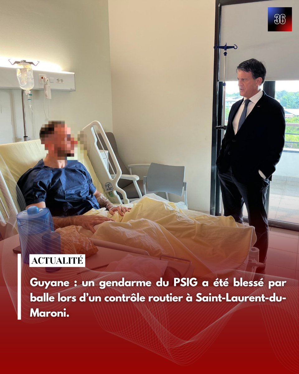 🚨 Guyane : un gendarme du PSIG a été blessé par balle lors d'un contrôle routier à Saint-Laurent-du-Maroni.

"Une personne en scooter aurait refusé un contrôle routier. Il a sorti une arme et a tiré dans la jambe du gendarme" selon France Guyane.

© Ministère des Outre-mer