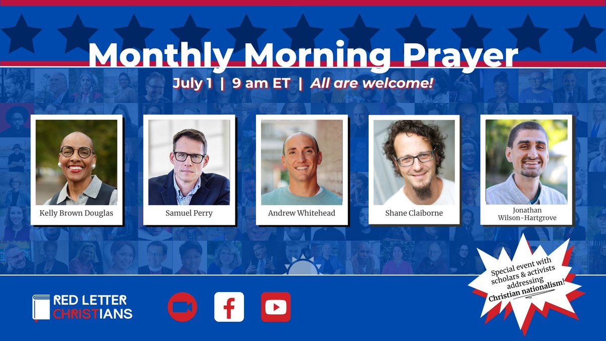 RedLetterXians's tweet image. What does &quot;liberty and justice for all&quot; truly require of us?

Join Red Letter Christians TOMORROW MORNING for a crucial Morning Prayer on Christian Nationalism - July 1 at 9 AM ET! We&apos;re gathering leading scholars and activists to explore how this movement is shaping our country…