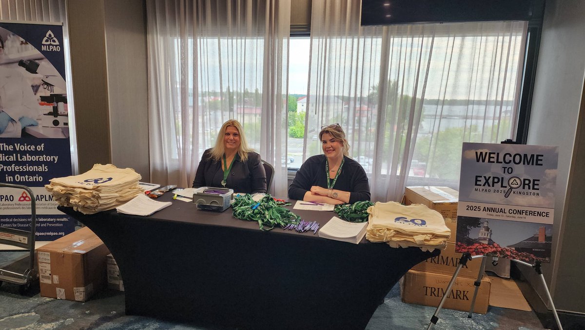 Welcome to #Explore! Meet Rosanna and Brooke at the registration desk! #Explore #MLPAO2025