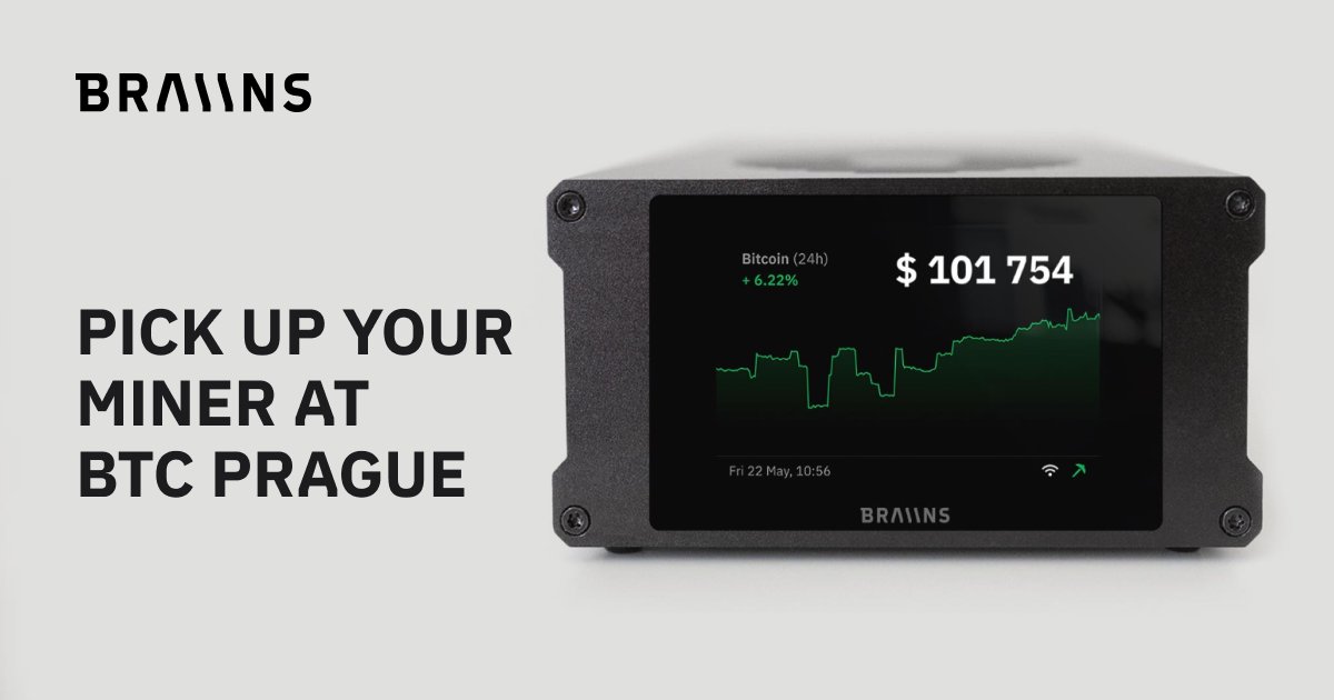 Braiins Mini Miner Now Available for BTC Prague Pickup

Order your BMM 101 now and pick it up straight from the Braiins booth during the BTC Prague Conference.

🛒Place order → select Personal Pickup (free)
📍Pickup location: BTC Prague booth #46
📆Thu–Sat | 9:00–18:00
Applies