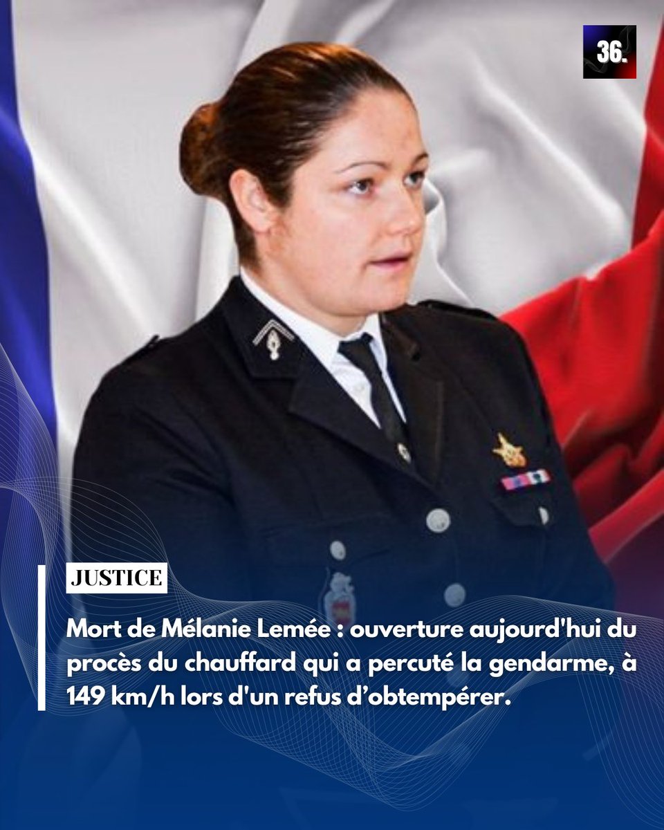 ⚖️ Mort de Mélanie Lemée : ouverture du procès du chauffard qui a percuté la gendarme.

Le 4 juillet 2020, Mélanie était tuée sur un barrage routier dans le Lot-et-Garonne, par un chauffard sans permis, sous stupéfiants, qui roulait à 149km/h lors d'un refus d’obtempérer.