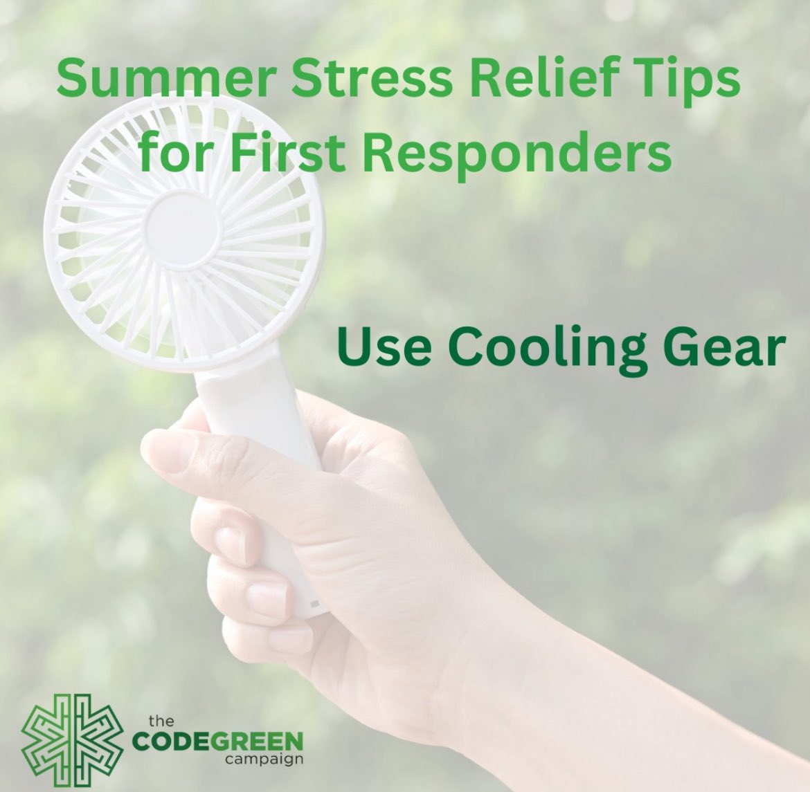 Invest in cooling towels, neck wraps, or vests! These can regulate your temperature and reduce heat-related stress. #MindfulMonday #codegreencampaign