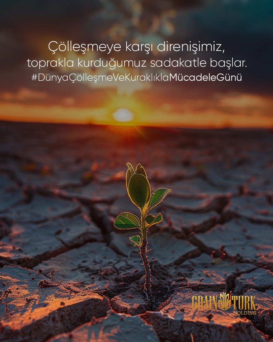 Çölleşmeye karşı direnişimiz, toprakla kurduğumuz sadakatle başlar. Kuraklığın etkilerini azaltmak, geleceğimizi korumak için bu mücadelede biz de varız. 🌾
🌍 #DünyaÇölleşmeVeKuraklıklaMücadeleGünü 💧

#ToprağaSadakat #KuraklıklaMücadele #DoğayıKoru #YeşilGelecek