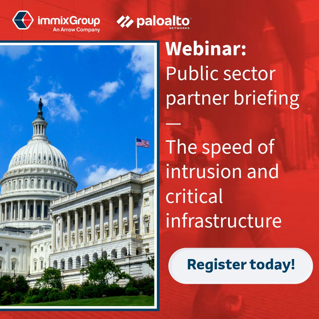 immixGroup (@immixgroup_inc) on Twitter photo Join us on 6/26 @ 12 PM - 1 PM MDT for an exclusive webinar on how <a href="/PaloAltoNtwks/">Palo Alto Networks</a> is shaping real-time #cybersecurity in the #publicsector! Learn about efficiency mandates, modern threats, growing your business, and securing critical infrastructure.
🔗 arw.li/60154ybut Join us on 6/26 @ 12 PM - 1 PM MDT for an exclusive webinar on how <a href="/PaloAltoNtwks/">Palo Alto Networks</a> is shaping real-time #cybersecurity in the #publicsector! Learn about efficiency mandates, modern threats, growing your business, and securing critical infrastructure.
🔗 arw.li/60154ybut