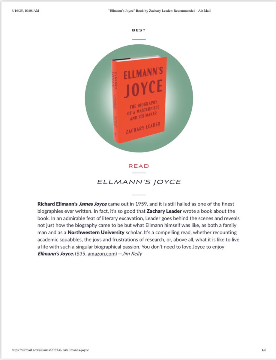 Happy Bloomsday from <a href="/Harvard_Press/">Harvard University Press</a> and <a href="/AirMailWeekly/">Air Mail</a>.

Will you eat nibble on Plumtree’s Potted Meat or relish the inner organs of beasts and fowls? 

Will you read Joyce or a biography of Joyce or a biography of a biography of Joyce? 

Go for it all!