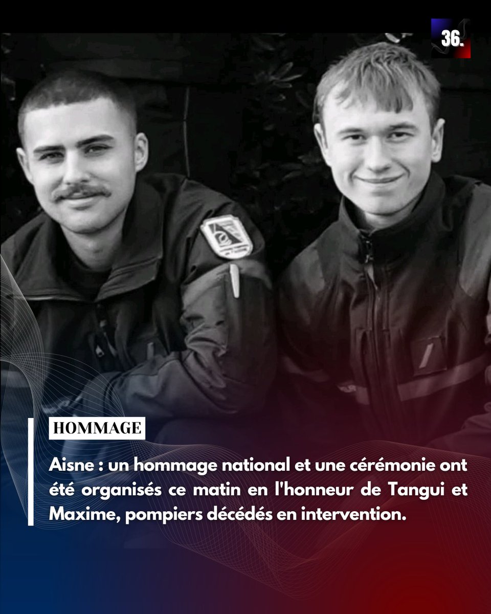 36quaidesorfevres (@36_qdo) on Twitter photo 🇨🇵 Aisne : un hommage national et une cérémonie ont été organisés ce matin en l'honneur de Tangui et Maxime, pompiers du <a href="/Sdis02/">SDIS de l'Aisne</a> décédés en intervention.
Une cagnotte est ouverte, organisée par leurs collègues et amis du centre de secours de La Fère :
leetchi.com/fr/c/tangui-et… 🇨🇵 Aisne : un hommage national et une cérémonie ont été organisés ce matin en l'honneur de Tangui et Maxime, pompiers du <a href="/Sdis02/">SDIS de l'Aisne</a> décédés en intervention.
Une cagnotte est ouverte, organisée par leurs collègues et amis du centre de secours de La Fère :
leetchi.com/fr/c/tangui-et…