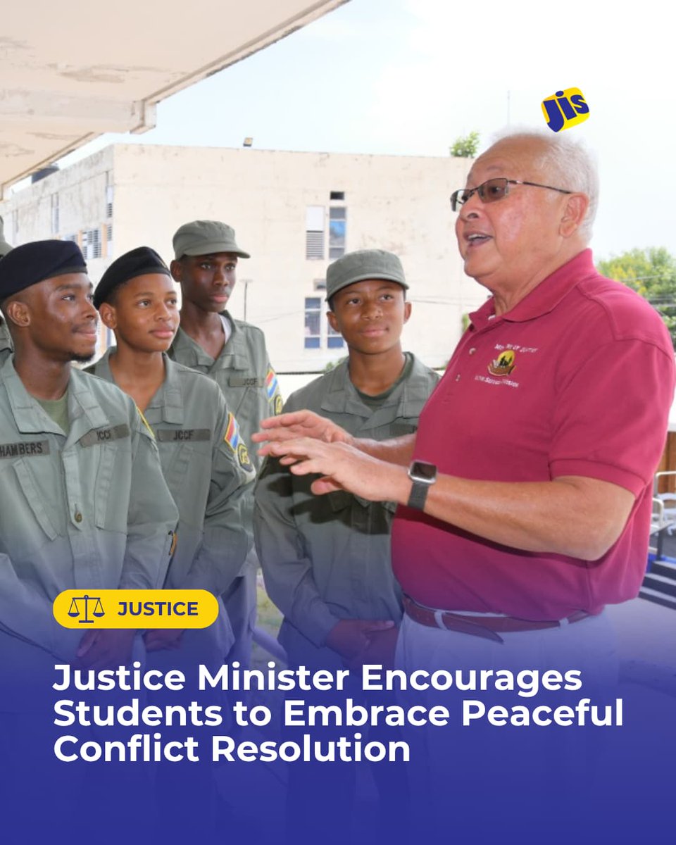 Justice Minister, Hon. Delroy Chuck, is encouraging students to embrace peaceful conflict resolution as a means to settle disputes that may arise.”

“There will always be conflicts between you and your friends, between you and others, but you can work it out. You don’t have to