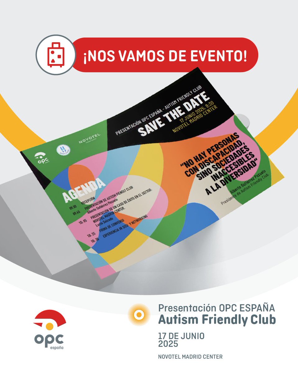 OPC España (@opcspain) on Twitter photo "No hay personas con discapacidad, sino sociedades inaccesibles a la diversidad"
🟠 Bajo esta premisa se presenta la historia de
<a href="/AutismFriendlyC/">Club Autism Friendly</a>, un grupo de profesionales que trabaja por identificar espacios y lugares amigables para personas en el espectro del autismo.
Para "No hay personas con discapacidad, sino sociedades inaccesibles a la diversidad"
🟠 Bajo esta premisa se presenta la historia de
<a href="/AutismFriendlyC/">Club Autism Friendly</a>, un grupo de profesionales que trabaja por identificar espacios y lugares amigables para personas en el espectro del autismo.
Para