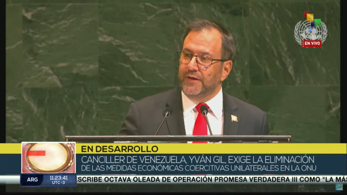 #ENVIVO | Canciller de Venezuela Yván Gil: "Son más de 1.000 sanciones que el Gobierno estadounidense ha aplicado desde hace 10 años contra Venezuela"