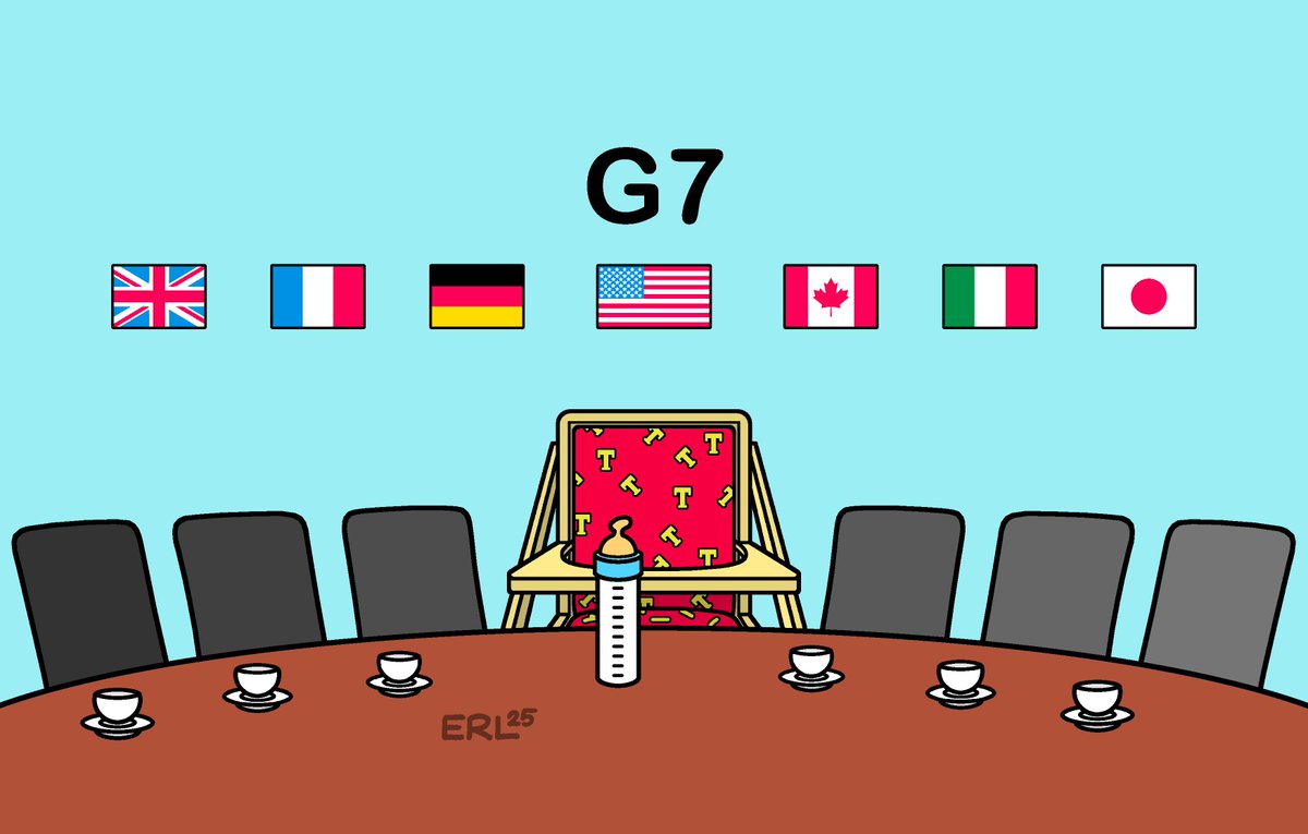 joewagjoe's tweet image. Karikaturen ohne Worte sind meistens die besten #G7Summit2025 :