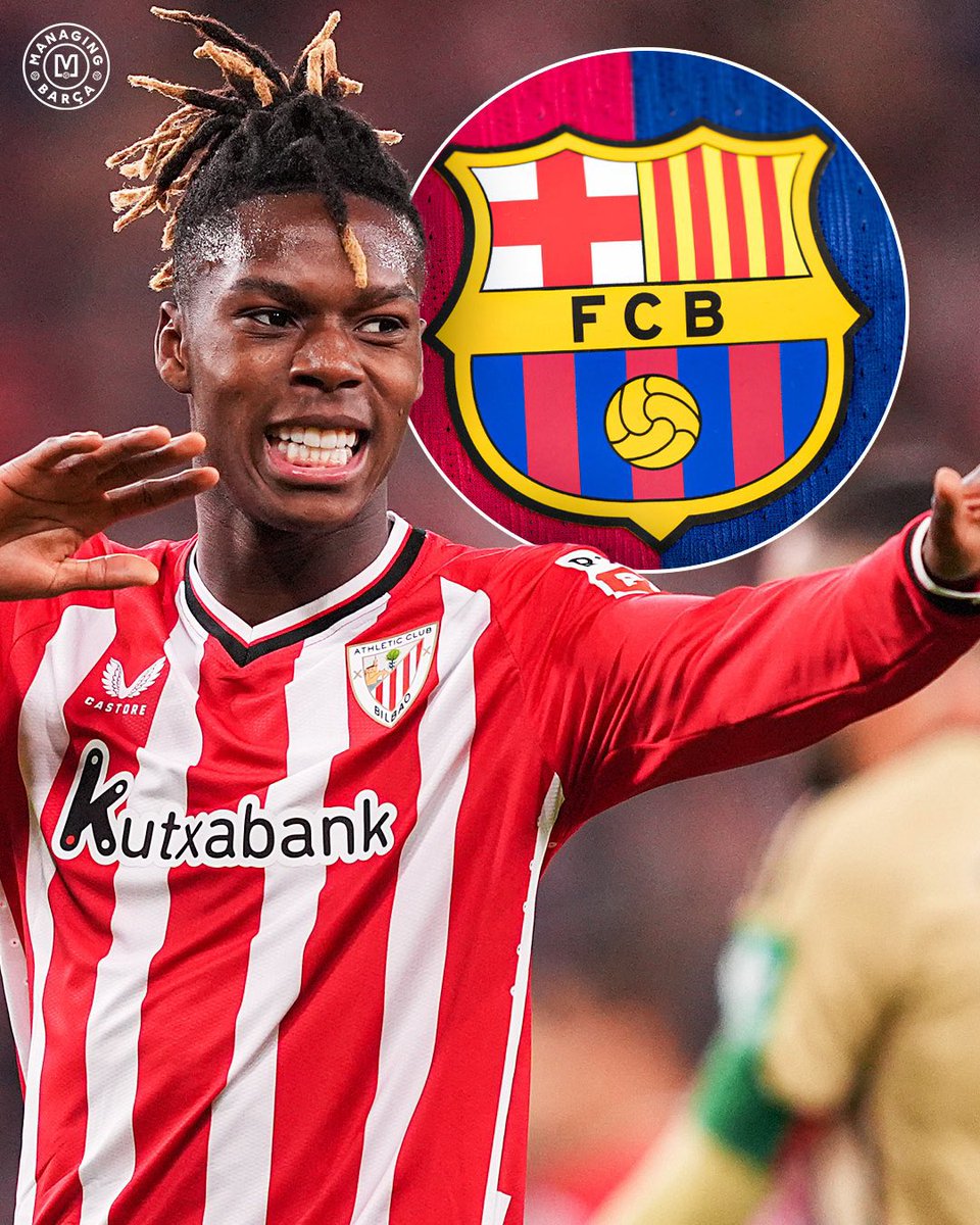 🚨🚨🌕| BREAKING: Barcelona are now the FAVOURITES to sign Nico Williams! Hansi Flick is DETERMINED to sign him.

If Laporta gets the green light from La Liga to register him, the club will GO AHEAD with his signing. Talks have intensified in last 24 hours.

[<a href="/Plettigoal/">Florian Plettenberg</a>] 🔵🔴🔥