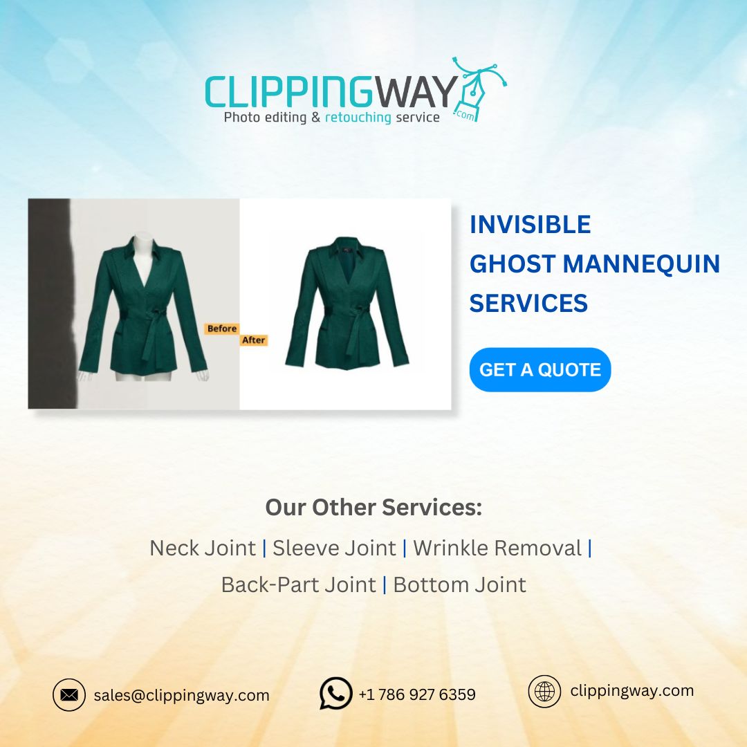 clippingway's tweet photo. At Clipping Way, our Ghost Mannequin Service makes apparel popโno distractions, just your brand.
Get A Quotation
https://t.co/us1ttg53jg
#GhostMannequinService #GhostMannequinServices #InvisibleGhostMannequinServices #InvisibleGhostMannequinService #InvisibleGhostMannequin https://t.co/sjxrikypko