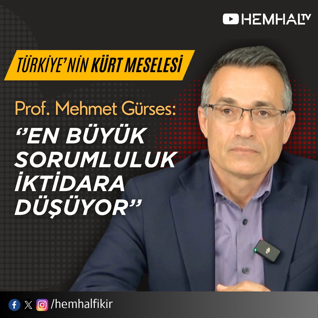 🔴Hemhal Siyasette, Florida Merkez Üniversitesi Kürt Çalışmaları Direktörü Prof. Dr. Mehmet Gürses ile 
Kürt-Türk İlişkileri, 
Türklük ve Müslümanlık, 
Yeni Paradigma İhtiyacı, 
Siyaset ve Toplum, 
Kürt Meselesinin Geleceği Üzerine konuştuk...

🔗➡️youtube.com/watch?v=Zit1Ha…