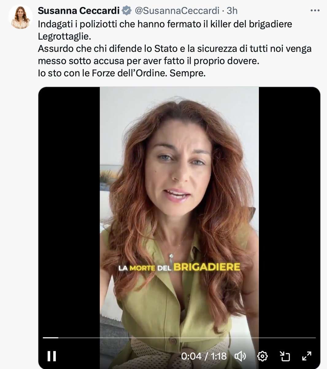 Fanno post, video e altro, Ceccardi e colleghi di partito, ma non modificano la norma che impone (IMPONE) l'iscrizione nel registro delle notizie di reato di ogni fatto che possa configurare un illecito penale, inclusi i casi in cui possa averlo commesso un agente di polizia.