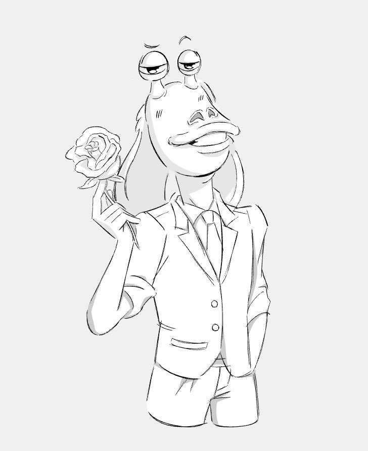 bloppart's tweet photo. 👀 Someone comissioned me for this... #starwars #jarjarbinks #anime #fanart #comission https://t.co/fwnoed41Gz