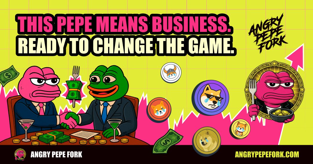 This ain’t your regular Pepe.

Meme-born. Fork-raised. Built different.
$APORK is stepping into the meme coin space — and rewriting the rules.

💢 We mean business. And we’re just getting started.
💢 angrypepefork.com