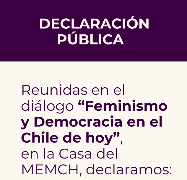 #DeclaraciónPública Nos une la decisión de proteger lo avanzado y frenar proyectos regresivos, junto con defender la democracia y disputar el proyecto de país justo y decente que imaginamos.
Revisa la declaración de organizaciones de mujeres y feministas 👉tinyurl.com/fm5trhxc