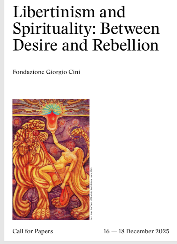 EMoDiR (@_emodir_) on Twitter photo Call for Papers — <a href="/FondazioneGCini/">Fondaz. Giorgio Cini</a> conference: Libertinism and Spirituality: Between Desire and Rebellion 🗓️ Deadline: June 30, 2025 📍Marking the 300th anniversary of the birth of Giacomo Casanova More info and application details in the link below
cini.it/en/cini_news/c… Call for Papers — <a href="/FondazioneGCini/">Fondaz. Giorgio Cini</a> conference: Libertinism and Spirituality: Between Desire and Rebellion 🗓️ Deadline: June 30, 2025 📍Marking the 300th anniversary of the birth of Giacomo Casanova More info and application details in the link below
cini.it/en/cini_news/c…
