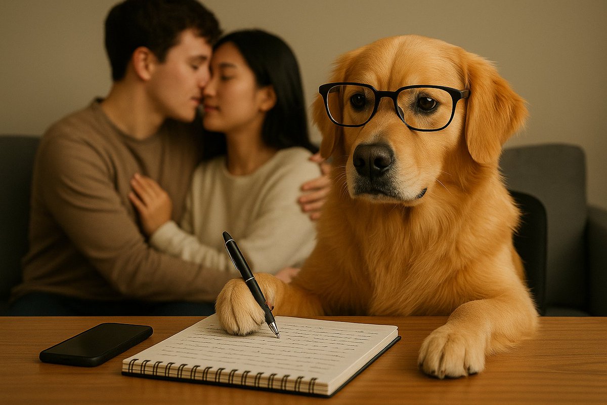 ProfWoof0's tweet photo. Field Note #21 — Interpersonal Friction Behavior
“They lean, rub, squeeze—possibly exchanging invisible signals or aligning scent profiles.”
— Dr. Woof, Depart of Human Studies 🐾
#ProfWoof #DogStudies https://t.co/hAMzCmD1S4