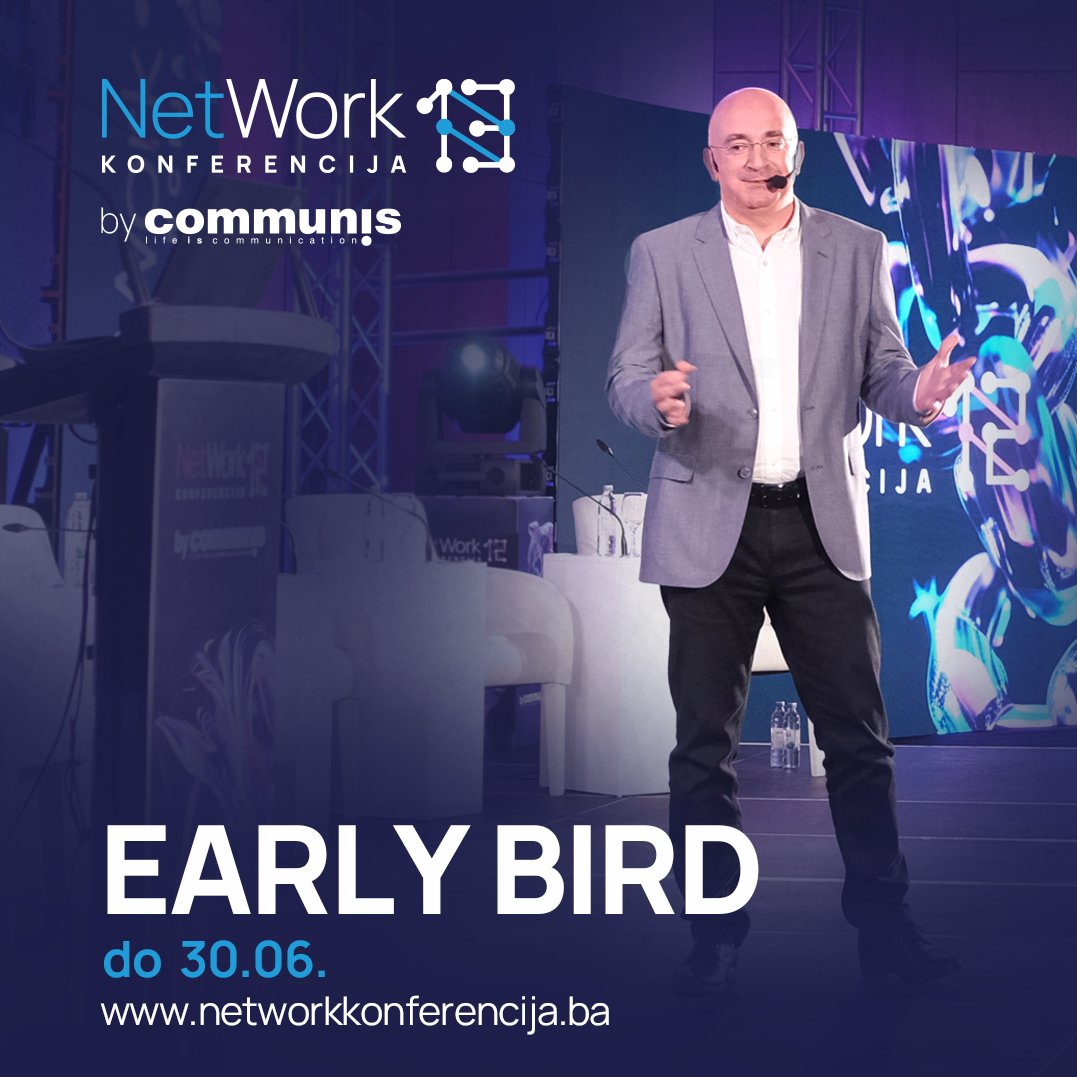 📣 Just a reminder!
Broj Early Bird kotizacija je ograničen! Osigurajte svoje mjesto na #NetworkBiH konferenciji po sniženoj cijeni dok još imate priliku.
📍 22-24.10.2025. Grand hotel Neum
➡️ networkkonferencija.ba
#network13 #techtonicchanges #ITconference #technology
