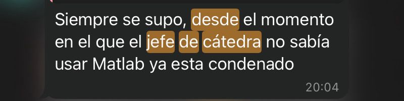 eff1553455's tweet photo. + EXTRA: para mayor indignación🚩, el jefe de cátedra no sabe usar "matlab" (programa que se usa en la evaluación y desarrollo de la materia), en su clase de teoría ni siquiera desarrolló los nuevos contenidos ya que no los comprendía. https://t.co/uSsbSmXHrx