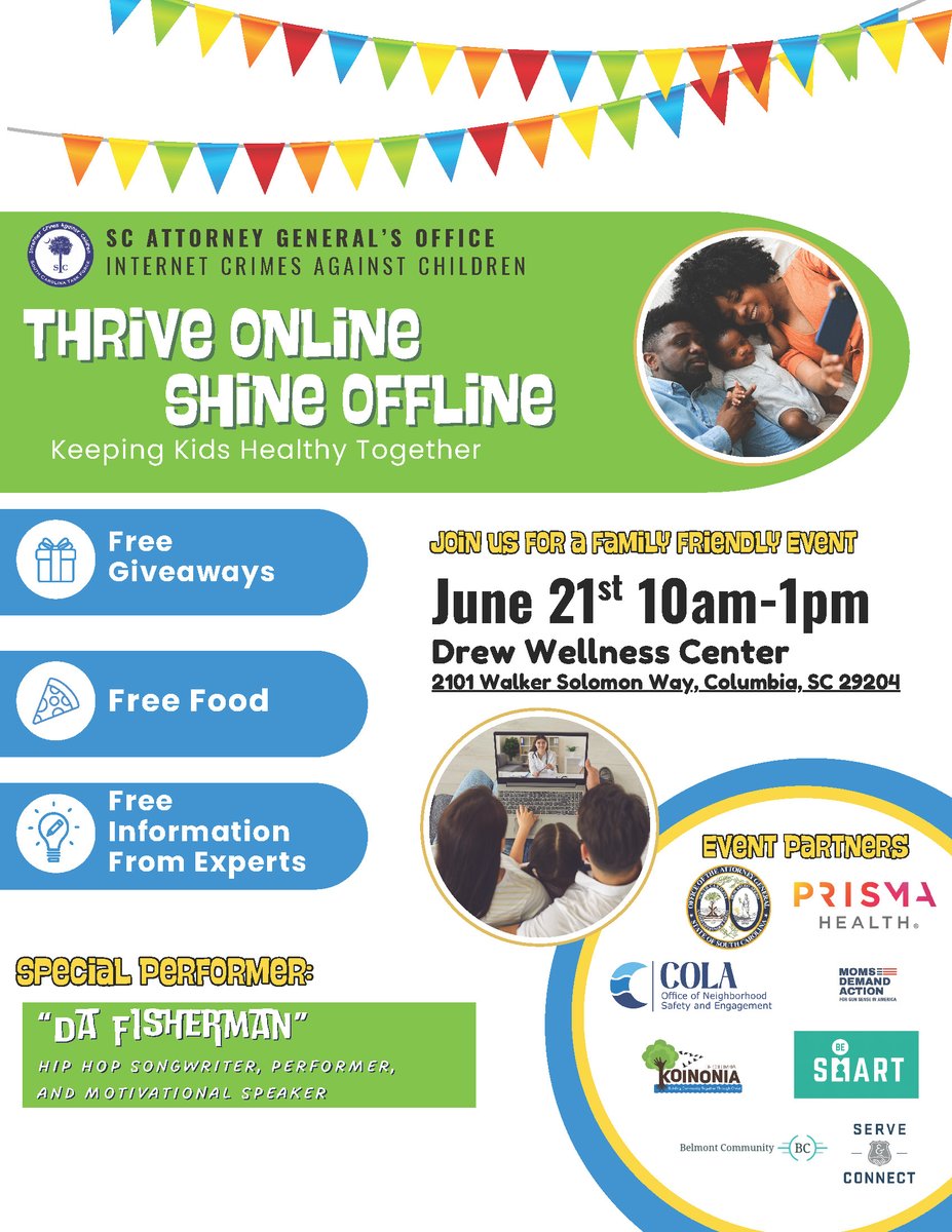 SCAttyGenOffice's tweet image. Parents! Reminder that this is coming up Saturday. Learn how to better protect your children when they're online.