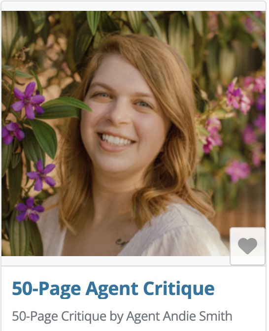 Andie Smith (@andiesmithbooks) on Twitter photo The <a href="/litagtsofchange/">Literary Agents of Change</a> auction is live!! I am honored to be apart of this wonderful event again. This year, I’m donating (1) 50 page critique and (1) query package critique. Let’s make your submissions stronger and support a great mission at the same time. 👏🏼 #amquerying The <a href="/litagtsofchange/">Literary Agents of Change</a> auction is live!! I am honored to be apart of this wonderful event again. This year, I’m donating (1) 50 page critique and (1) query package critique. Let’s make your submissions stronger and support a great mission at the same time. 👏🏼 #amquerying