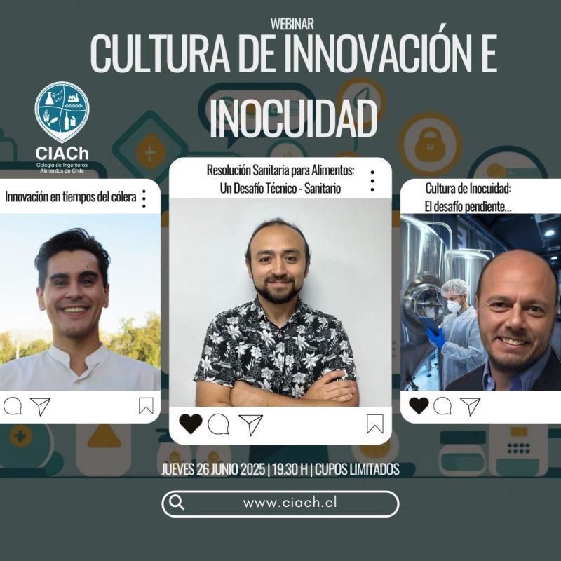 ingenieriadeyen's tweet photo. Acompáñanos en un webinar clave para el rubro alimentario. Tres expertos abordarán los desafíos actuales en inocuidad, regulación e innovación. ¡Inscríbete! Fecha: 26 de junio | Hora: 19:30 hrs | Modalidad: Zoom Inscripciones en; https://t.co/5y2u1EgWu2 https://t.co/tWBum7FuN3