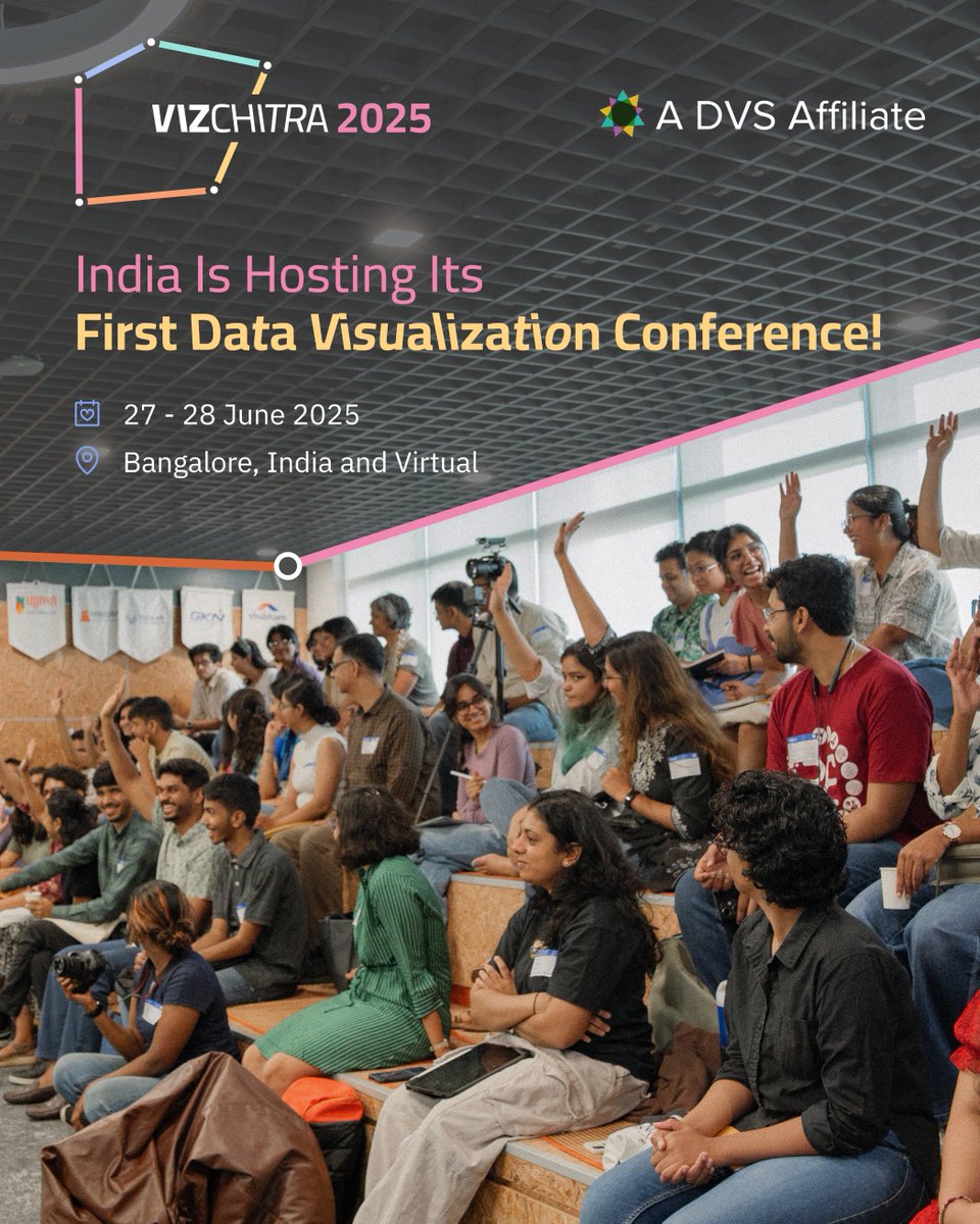<a href="/VizChitra/">VizChitra</a> , a DVS Affiliate, is hosting India's first data visualization conference. Don't miss out on this incredible opportunity to learn, connect, and grow!
📅 June 27-28, 2025
📍 Bangalore, India and virtual
🔗 Learn more and register: hasgeek.com/VizChitra/2025/