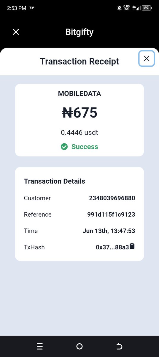 OyiboPrais13315's tweet photo. I bought an MTN data bundle for my brother using @BitGifty . I love that it's so fast #CryptoBlitz https://t.co/Hqm8QIfitG