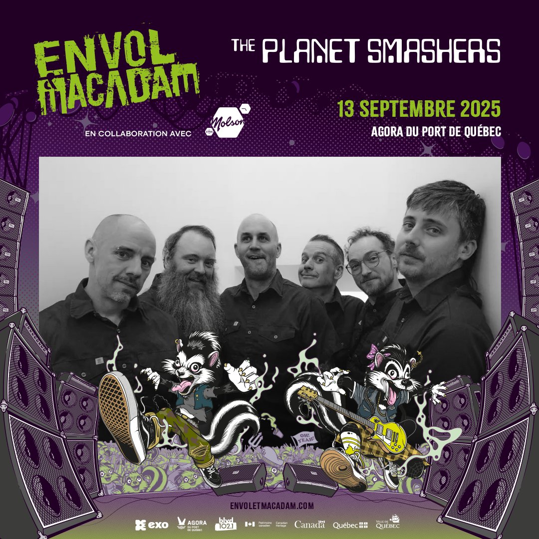 Envol et Macadam (@envoletmacadam) on Twitter photo 🤘 <a href="/Planet_Smashers/">The Planet Smashers</a>
📆 Samedi 13 septembre 2025
📍 Agora du Port de Québec
🎟 envoletmacadam.com/billets/
#envoletmacadam #festival #Envolmonfest #musique #concert #spectacle
#Music #Quebec #Ska #Punk #Skapunk #ThePlanetSmashers 🤘 <a href="/Planet_Smashers/">The Planet Smashers</a>
📆 Samedi 13 septembre 2025
📍 Agora du Port de Québec
🎟 envoletmacadam.com/billets/
#envoletmacadam #festival #Envolmonfest #musique #concert #spectacle
#Music #Quebec #Ska #Punk #Skapunk #ThePlanetSmashers