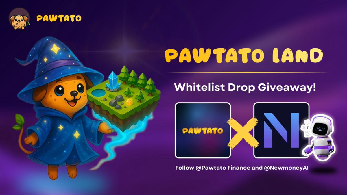 We’ve partnered with <a href="/PawtatoFinance/">Pawtato Finance | Sui</a> to bring the fields of fortune to YOU 🌾
30 WL spots for the Pawtato Land NFT mint to #giveaway

🐾 Follow <a href="/PawtatoFinance/">Pawtato Finance | Sui</a> &amp; <a href="/NewmoneyAI/">Newmoney Wallet</a>
🌱 Drop your $SUI address
👥 Tag a farming fren

#MMTL - Max Mint The Land

Winners chosen on 6/17!