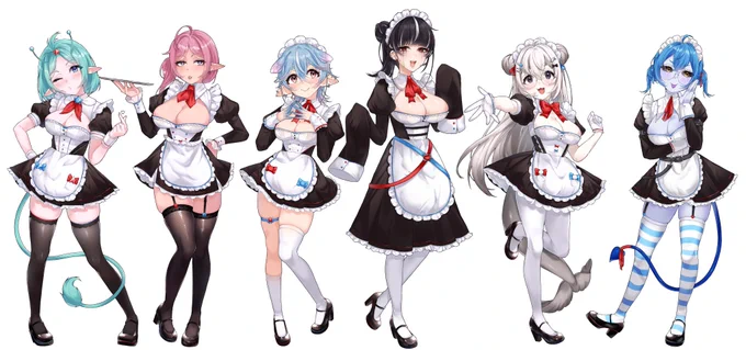 With offkai this week, I was given permission to share the full maid art for the Offkai maid cafe! I was in charge of designing and illustrating the SVA art for the cafe