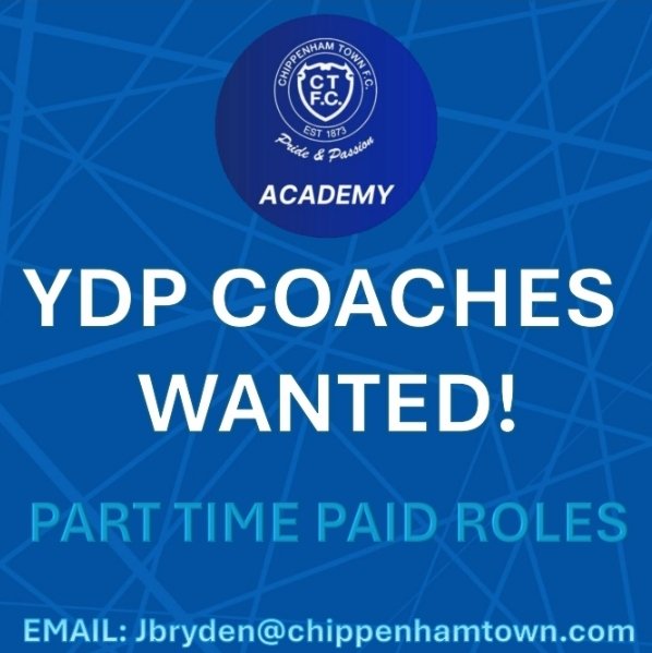 COACHES WANTED⚽️

Fancy joining our ever growing academy team of coaches ?

Nows your chance👇

⚽️Paid roles 💷
⚽️Opportunity to learn 📚
⚽️Help develop future CTFC players🔵

To apply or find out more information please email Lead Youth Development Phase Coach Jim Bryden.