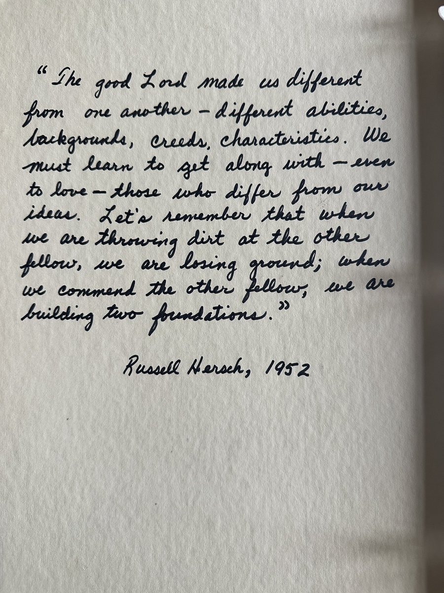 My Grandpa Russell with words as powerful today as they were in 1952. 🤍