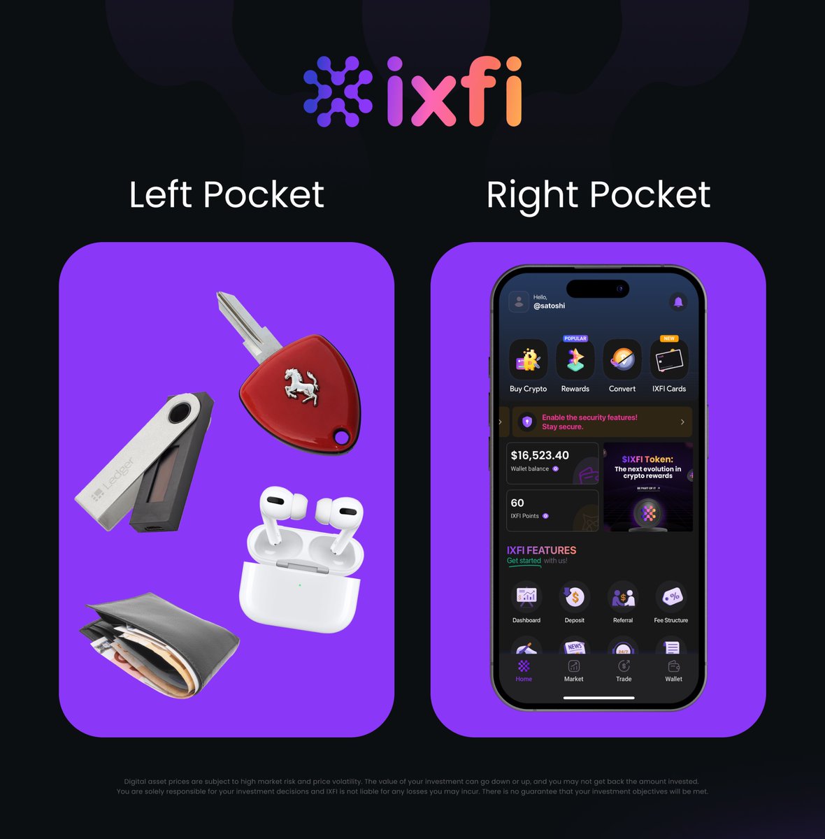 One pocket is for getting around.
The other is for getting ahead.

The IXFI app brings your trades, tools, and tokens wherever you go.