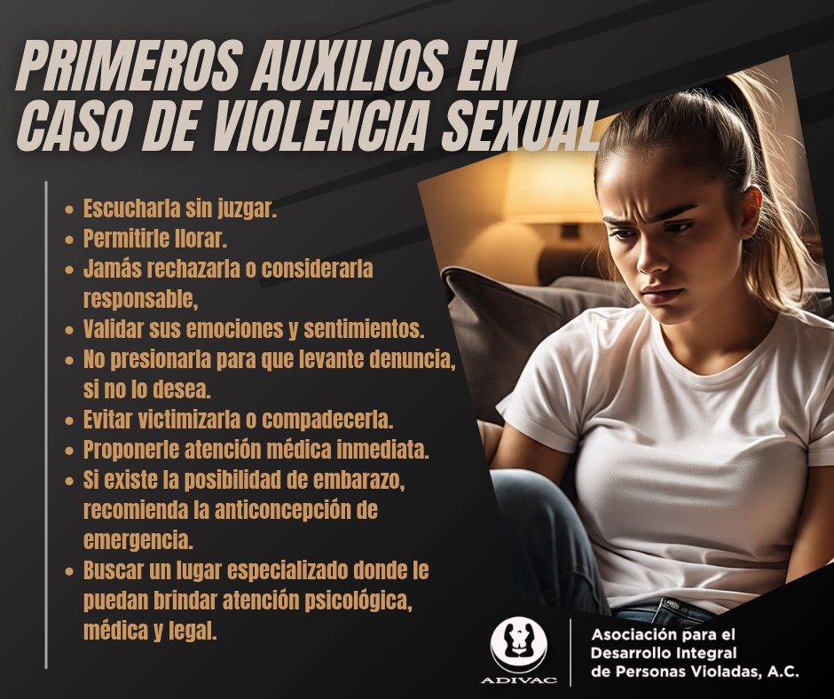 ADIVACMEXICO's tweet image. Si has vivido violencia S3xsu4l. Busca atención especializada
Tienes derecho a atención médica, psicológica y legal. En ADIVAC te creemos y te acompañamos.
#TeCreemos #ViolenciaSexual #ADIVAC #JusticiaParaTodas #SanarEsPolítico #NoEstásSola #ViolenciaCero #DerechosHumanos