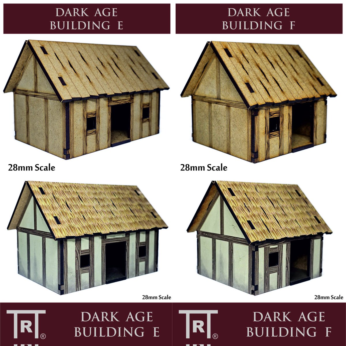 We are delighted to announce 6 brand new kits available both in plain MDF and from our Table Ready Terrain colour printed range suitable for the Dark Ages and early Medieval era. These will be available from this coming Friday at warbases.co.uk