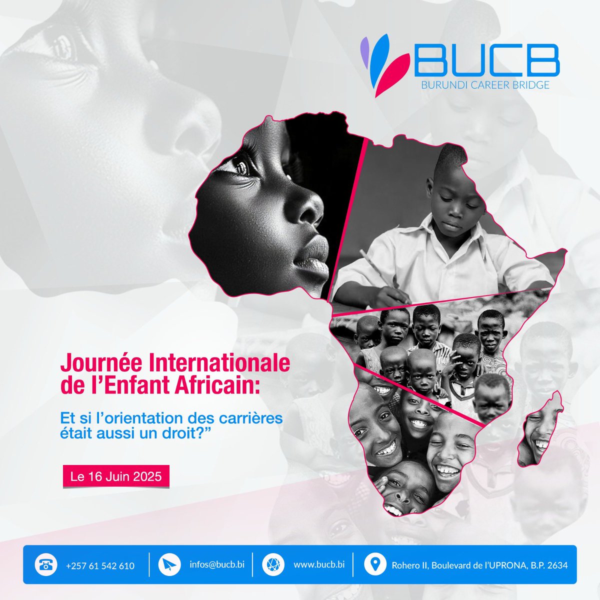 Le 16 juin de chaque année, nous célébrons l’enfant africain et ses droits.

Mais un aspect reste ignoré: le droit à une orientation scolaire et professionnelle de qualité.
En cette journée ,osons poser cette question : Et si l’orientation des carrières devenait un droit ?
