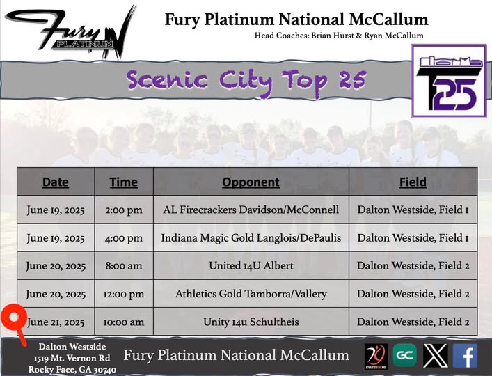 Fury Platinum National 2028 (@vafuryplat2028) on Twitter photo Georgiaโs on our mind!
Schedule for Scenic Cityโs Top 25 this week. ๐
#PlatinumProud <a href="/ConnectSports/">SportsConnect</a> <a href="/AGLSoftball/">AthletesGoLive Softball</a> Georgiaโs on our mind!
Schedule for Scenic Cityโs Top 25 this week. ๐
#PlatinumProud <a href="/ConnectSports/">SportsConnect</a> <a href="/AGLSoftball/">AthletesGoLive Softball</a>