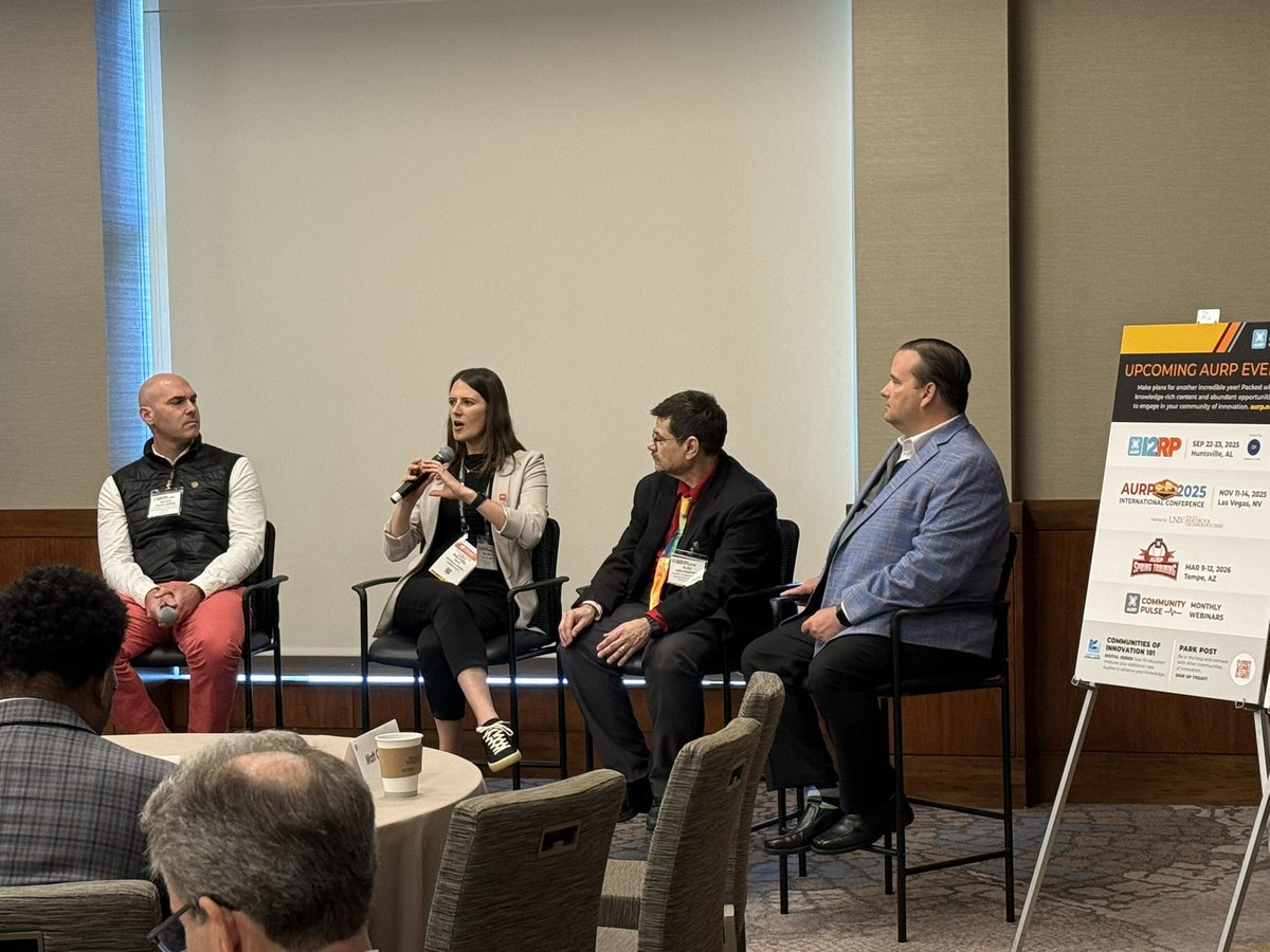 donaldptaylor's tweet photo. At #BIO2025 AURP session “Bio Hubs Across the Country,” Rachel Rath of JLABS DC highlights keys to a healthy bio hub: shared goals, collaboration over competition, informed life sciences funding. Aggie Square at UC Davis reflects these strengths, and more, for our region. https://t.co/MV8fSIG7MY