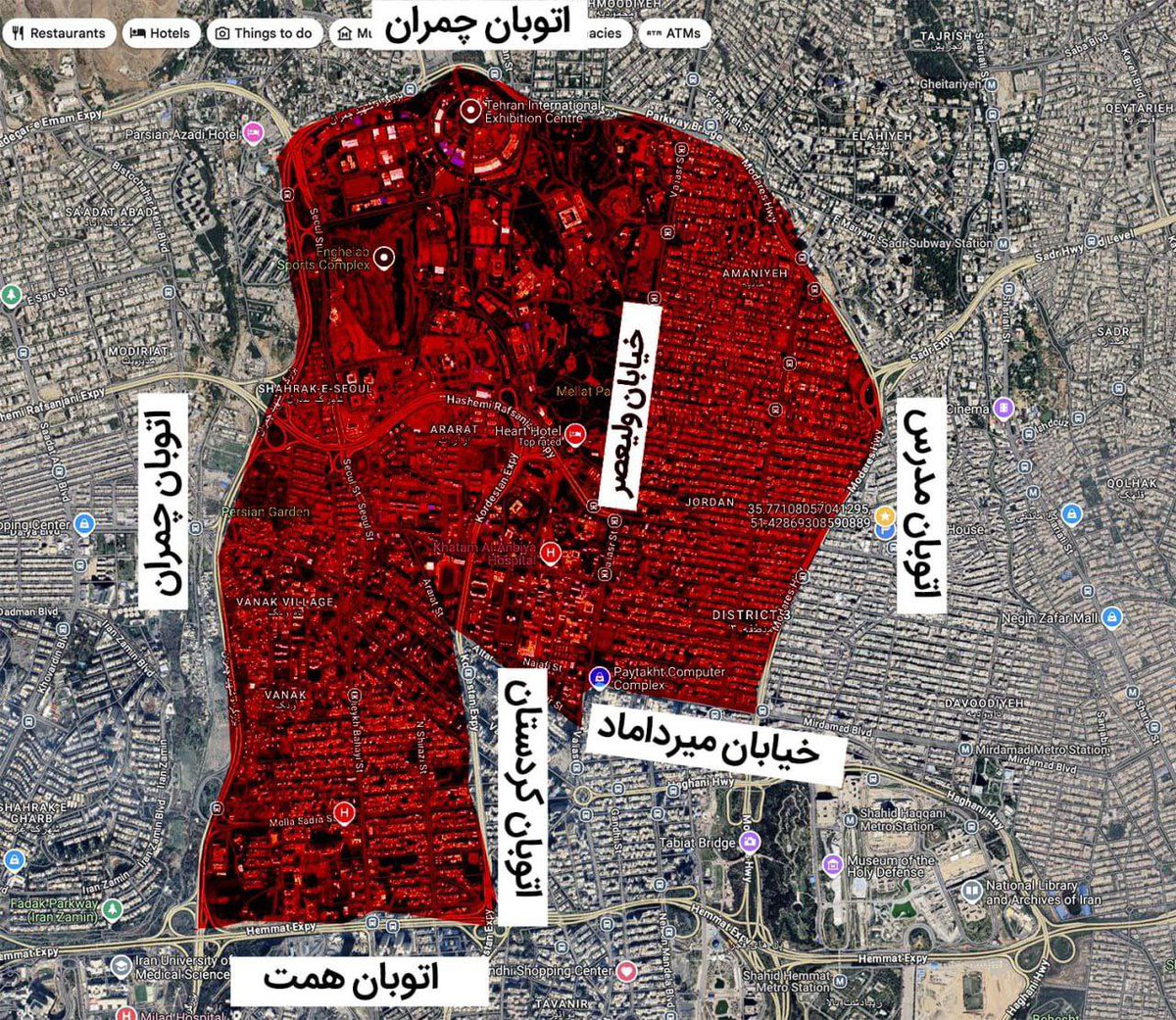 Amoody408's tweet image. اسرائیل هشدار جدی‌ای به ساکنان منطقه ۳ تهران داده تا هرچه سریع‌تر آنجا را ترک کنند.
به نظر می‌رسد حمله‌ای به برخی ساختمان‌های دولتی، و شاید صدا و سیما، در دستور کار امروز باشد.

Israel has a serious warning for Tehran residents in district /area 3 of Tehran to evacuate . It seems…