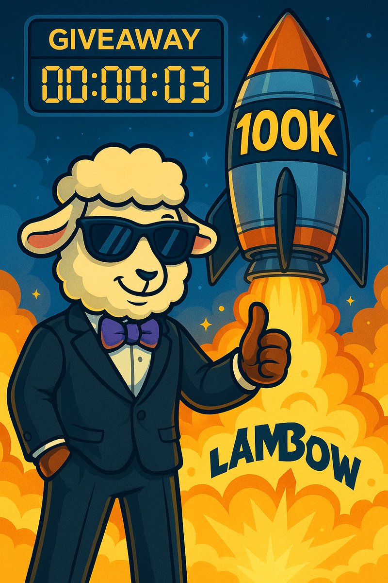 Lambow_LuMeme's tweet photo. 💥 100,000 $LAMBOW GIVEAWAY 💥

They said Wen Lambo?
We said… Start with a full tank.
We’re giving away 100K $LMBW to one lucky degen who believes in the vision, the memes, and the bowtie. 🐑🎯

💡 To enter:

Like + Repost

Tag 2 friends

Comment your wildest crypto dream

Winner revealed in 48 hours.
Let’s show them what meme conviction looks like.
#LMBW #100KGiveaway #WenLambo #LuMemeChain #BowtieBusiness